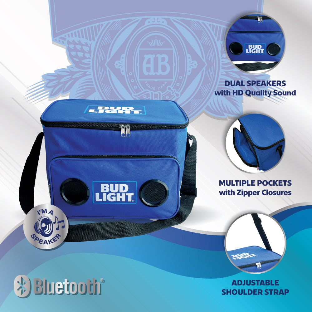 Bud Light Insulated Soft Cooler Bag with Built-In Bluetooth